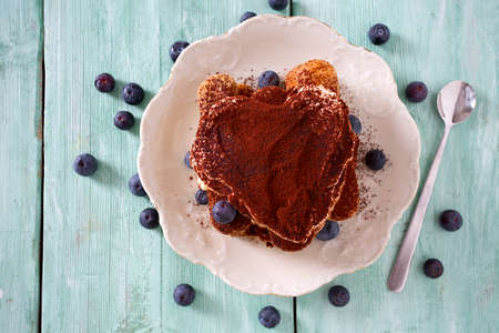 heart-shaped tiramisu dessert