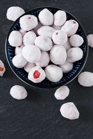 cranberries in powdered sugar