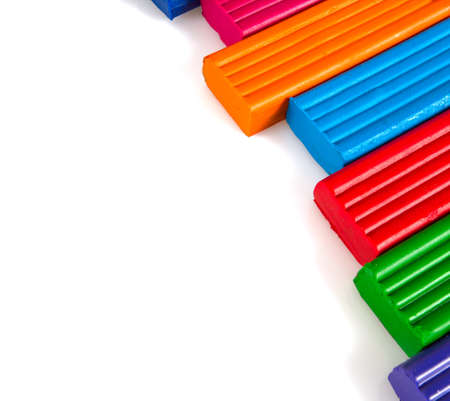 modeling clay isolated on white backgroundの写真素材