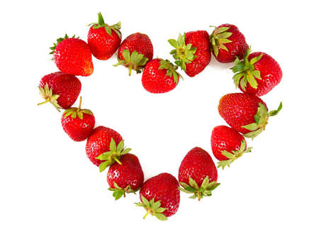 fresh strawberry isolated on whiteの写真素材