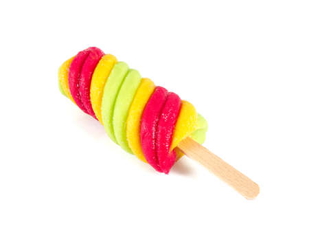 colorful popsicles isolated on white background