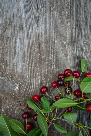 cherry on wooden surface