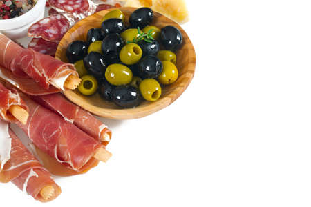 antipasti isolated on white backgroundの写真素材