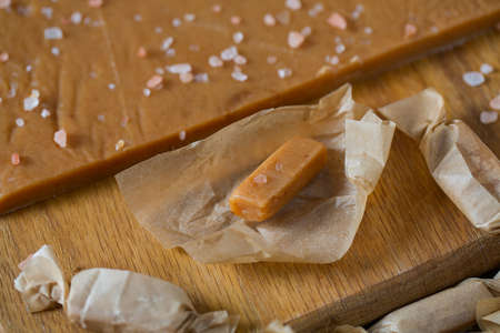 home made salted vanilla caramelの写真素材