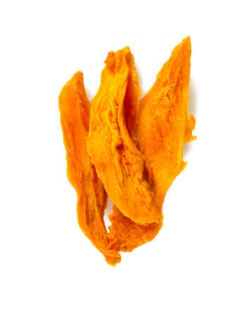 dried mango isolated on whiteの写真素材