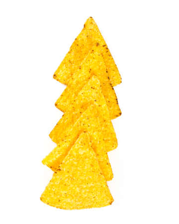 tortilla chips isolated on whiteの写真素材
