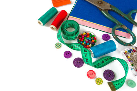 sewing accessories isolated on white