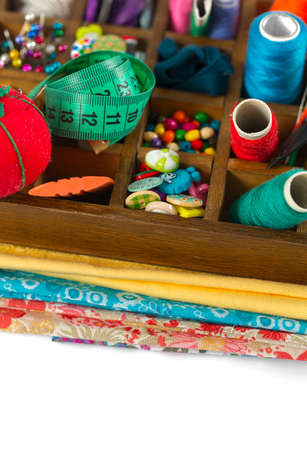 colorful sewing accessories