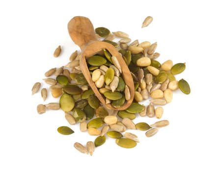 seed mix isolated on whiteの写真素材