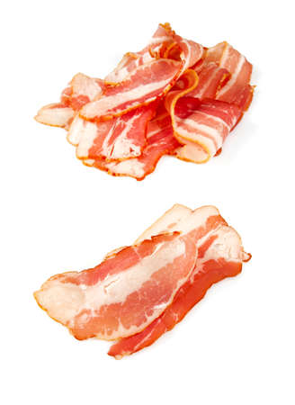 Bacon isolated on white backgroundの写真素材