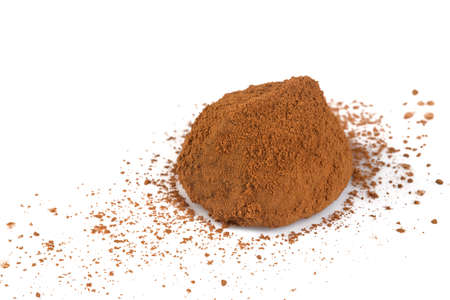 chocolate truffles isolated on whiteの写真素材