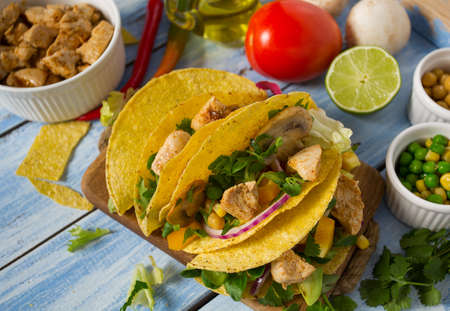 chicken taco wrapsの写真素材