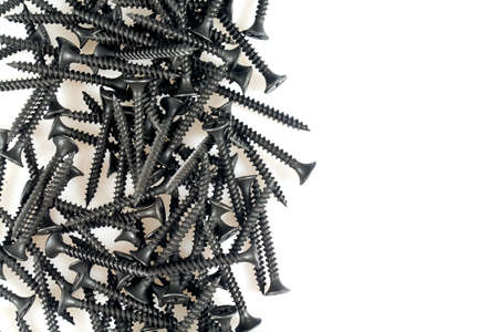 heap of screw isolated on whiteの写真素材