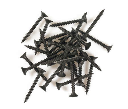 heap of screw isolated on white