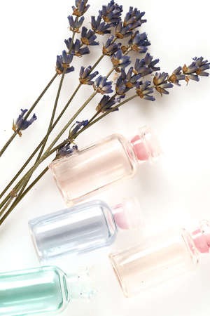 lavender oil isolated on white