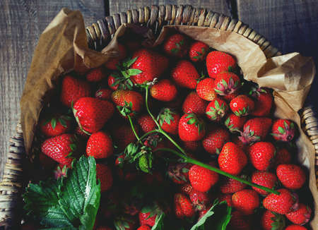 strawberry with leafs