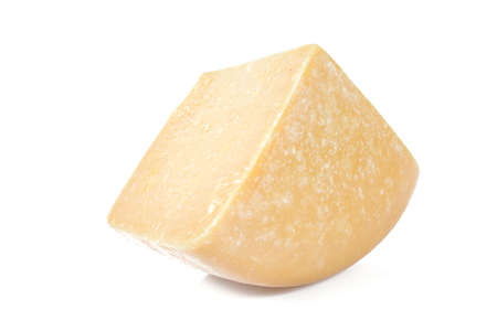 parmesan cheese isolated on whiteの写真素材