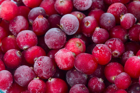Frozen cranberries isolated