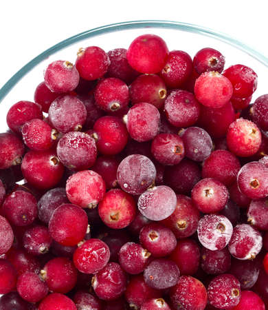 Frozen cranberries isolatedの写真素材
