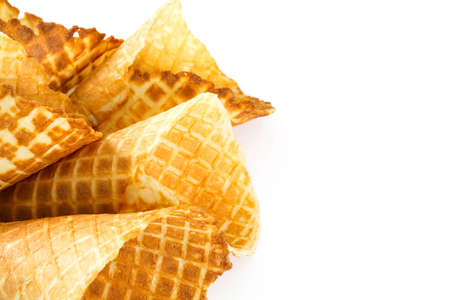 waffle cones isolated on white