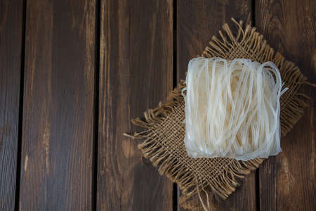 uncooked rice noodlesの写真素材