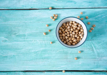 soy beans on turquoise surface
