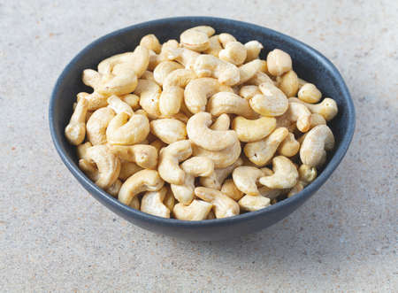 cashew nuts on granite surfaceの写真素材