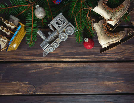 Christmas decoration and empty space for your textの写真素材