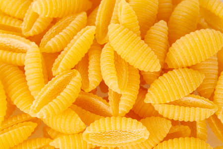 gnochetti sardi raw pasta isolated on white backrgoundの写真素材