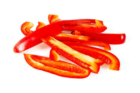 red fresh paprika isolated on white background