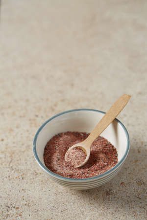 black himalayan salt on granite surfaceの写真素材