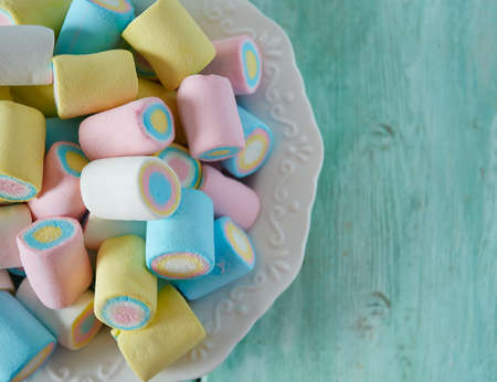 colorful tasty marshmallow close upの写真素材
