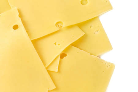 holland cheese isolated on white backgroundの写真素材