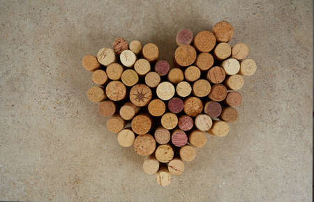 wine corks on granite surfaceの写真素材