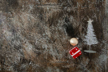 Christmas decorationon stone surface and copy-space for your text