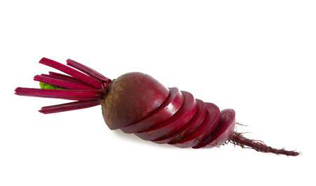 fresh beetroot isolated on whiteの写真素材