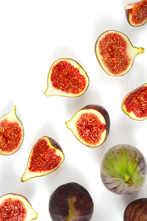 fresh figs isolated on white background