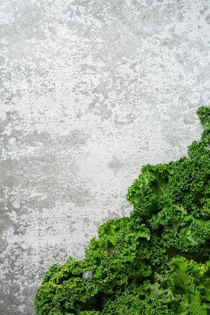 kale cabbage on grey stone surfaceの写真素材