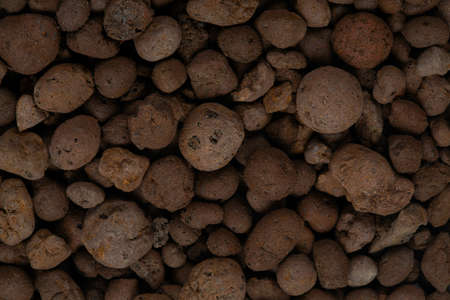 pile of clay drainage isolated on white background