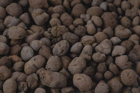 pile of clay drainage isolated on white background