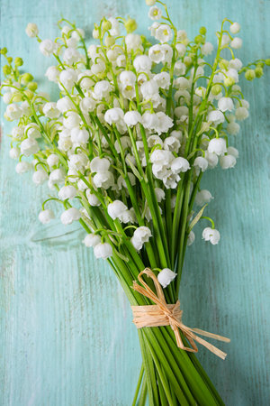 beautiful flowers of lily of the valleyの写真素材