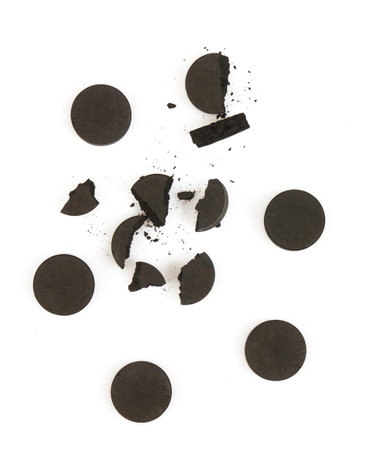 Activated carbon isolated on white background. Close up.の写真素材