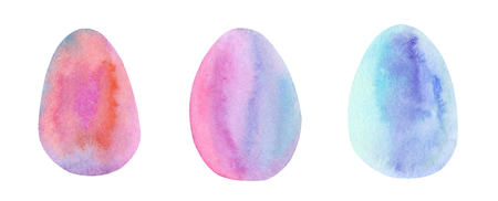 Watercolor set of space eggs の写真素材