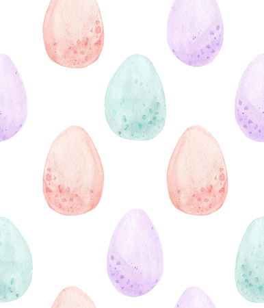 Watercolor Easter eggs seamless pattern pastelの写真素材