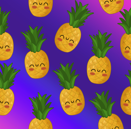 pineapple pattern neonの写真素材
