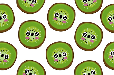 fruits seamless pattern isolated white backgroundの写真素材