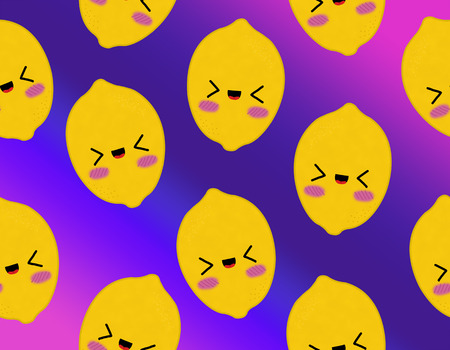 fruits seamless pattern isolated gradient background lemonの写真素材