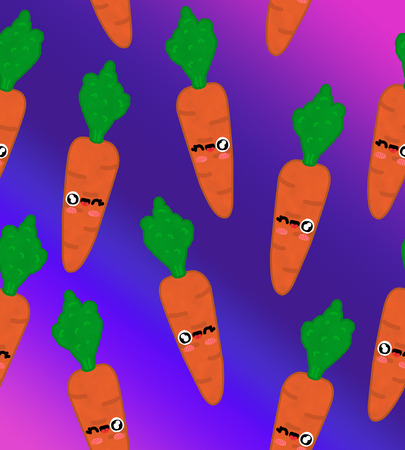 fruits seamless pattern isolated gradient background carrotの写真素材