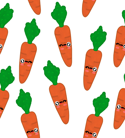 fruits seamless pattern isolated white background carrotの写真素材