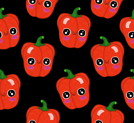 fruits seamless pattern isolated black background pepperの写真素材